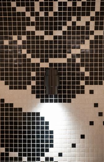Détail de mosaïque aux roses noires
